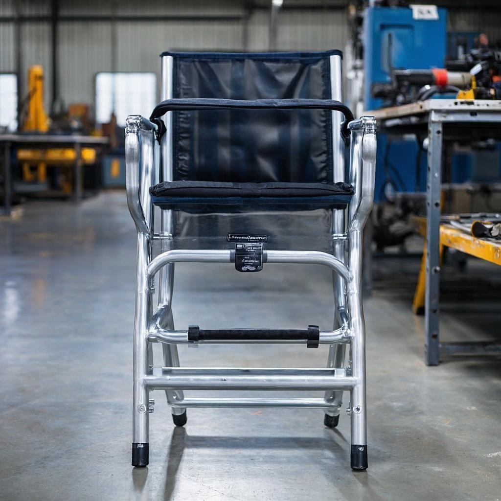 Aluminium chair frame welding in factory production line
