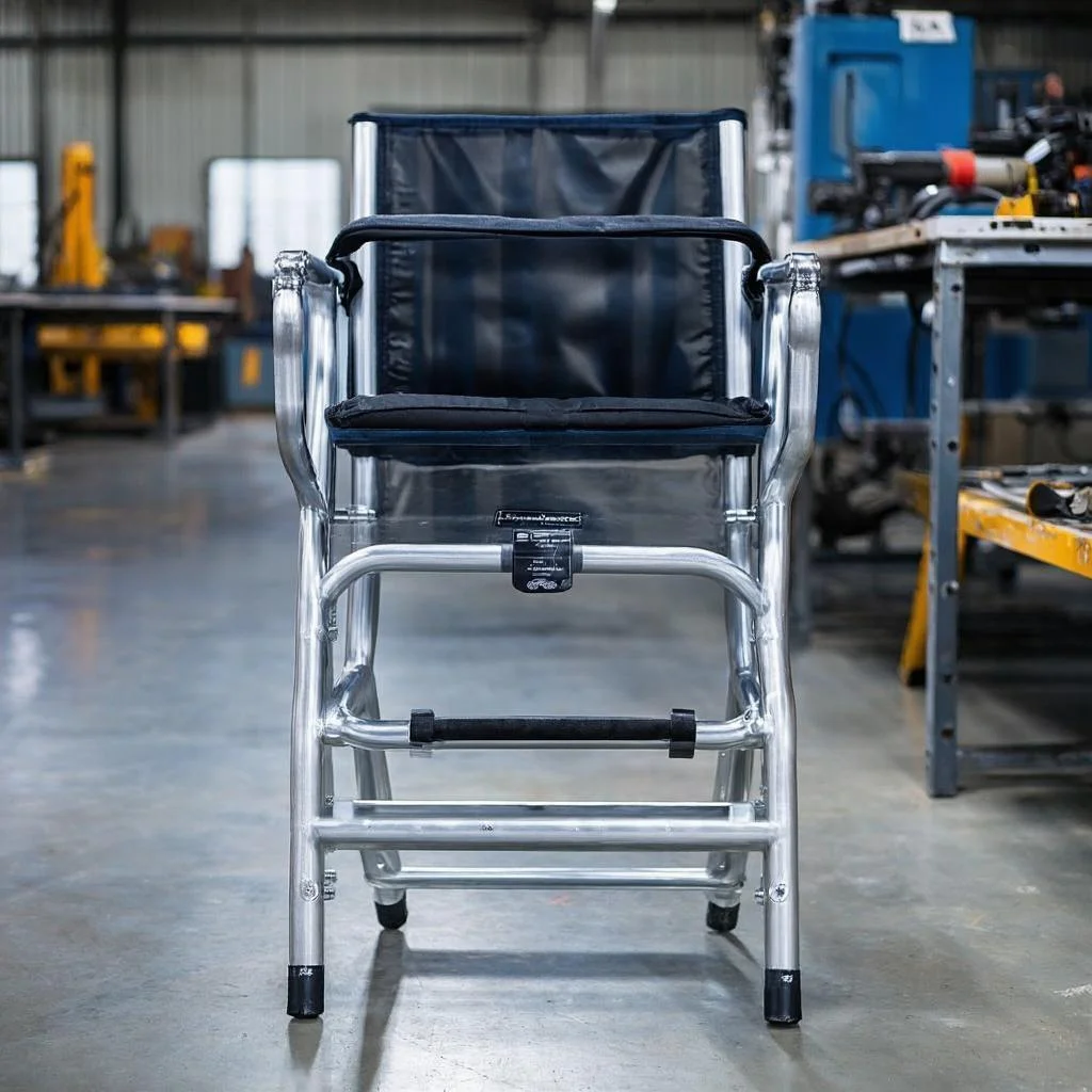 Aluminium chair frame welding in factory production line